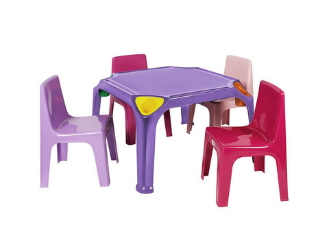 KID002 - Kiddies Table with pencil groove and holder (Virgin)- Buzzy Bee-Tables-Moolla Furniture Corp CC