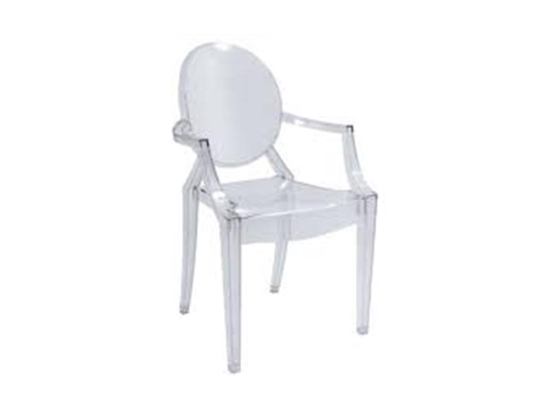 GHO003 -Kiddies Ghost Chair- Clear (with arms)-Plastic Chairs-Moolla Furniture Corp CC