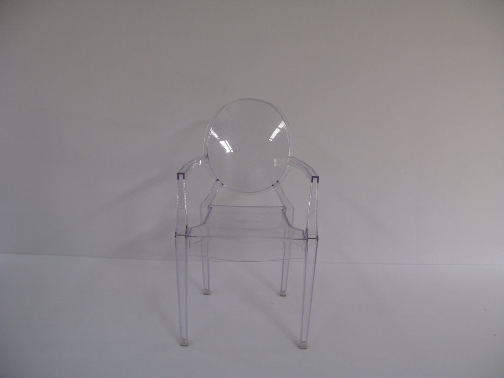 GHO003 -Kiddies Ghost Chair- Clear (with arms)-Plastic Chairs-Moolla Furniture Corp CC