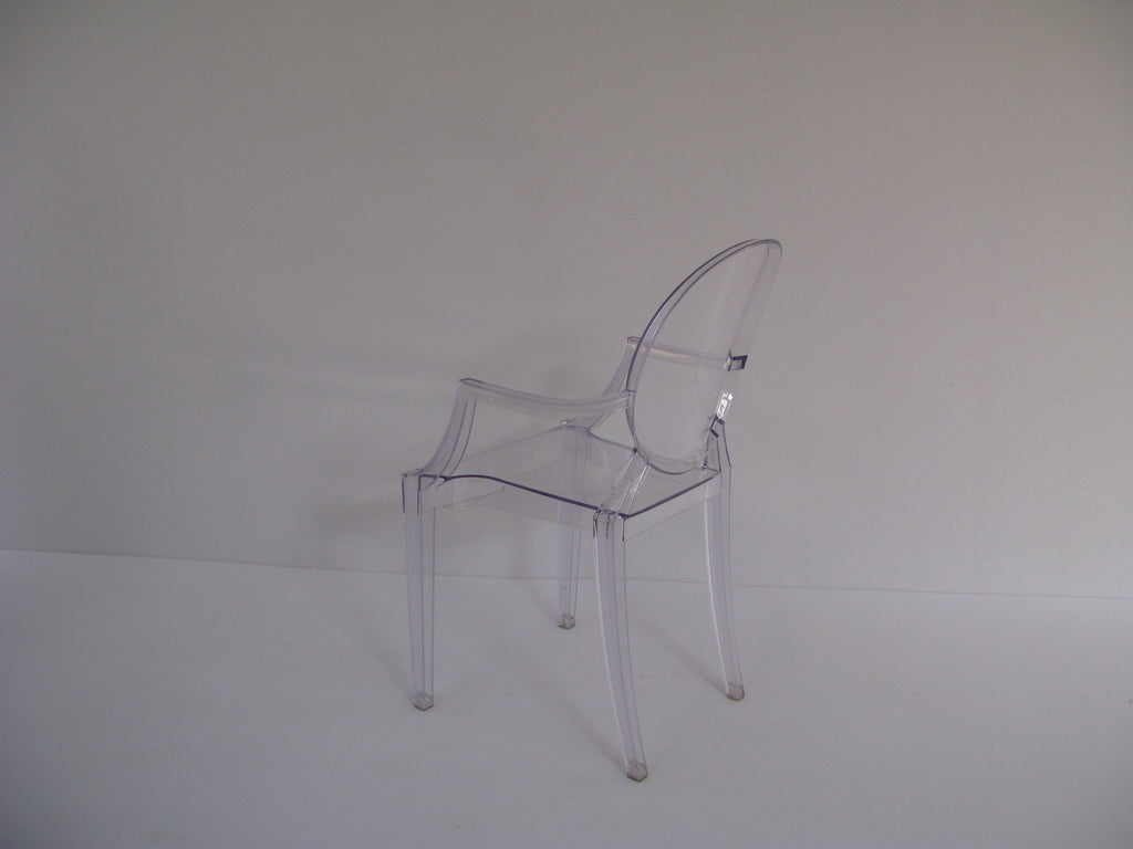 GHO001 -Ghost Chair- Clear (with arms)-Plastic Chairs-Moolla Furniture Corp CC