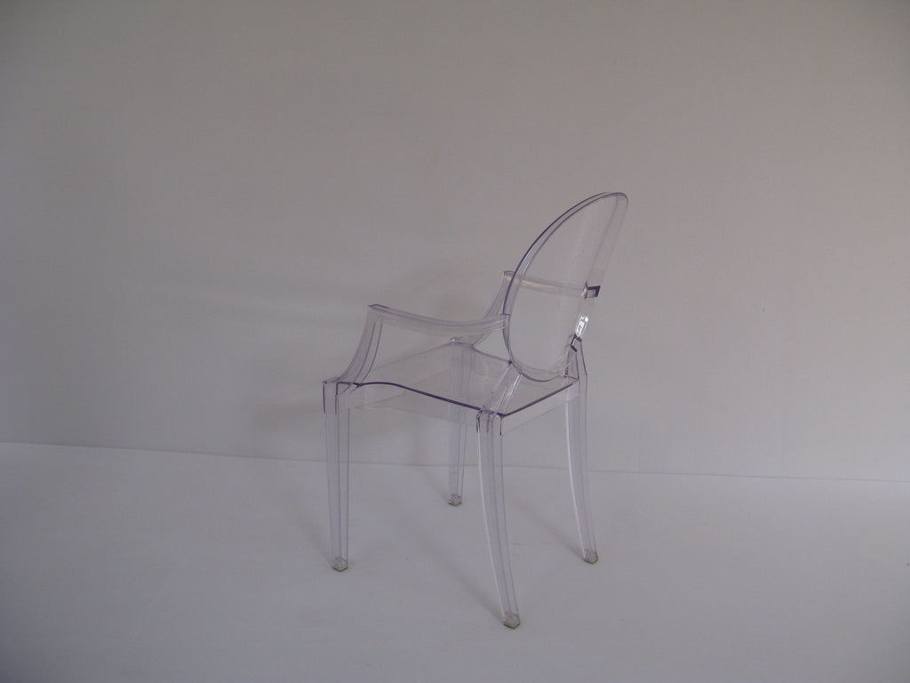 GHO003 -Kiddies Ghost Chair- Clear (with arms)-Plastic Chairs-Moolla Furniture Corp CC
