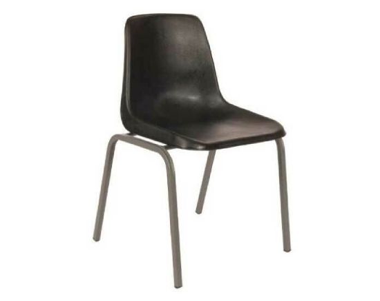 SFC001 -Polyprop/ School Chair-Senior Recycled Seat- GRADE 6-12 Black/Charcoal-Plastic Chairs-Moolla Furniture Corp CC